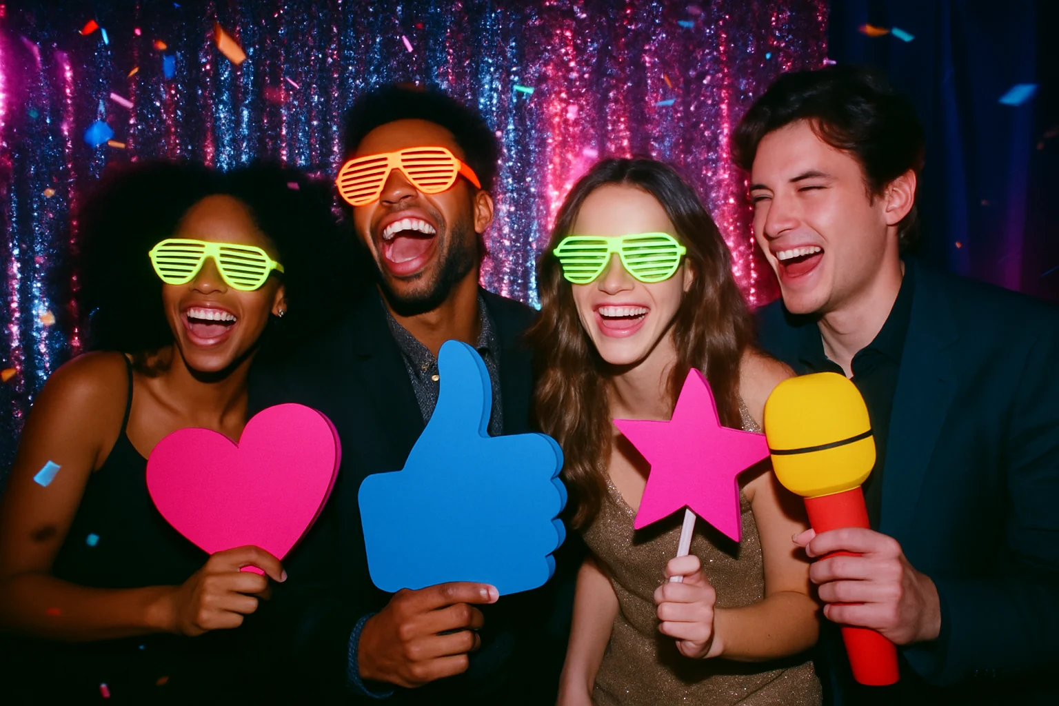 Guests at a photo booth